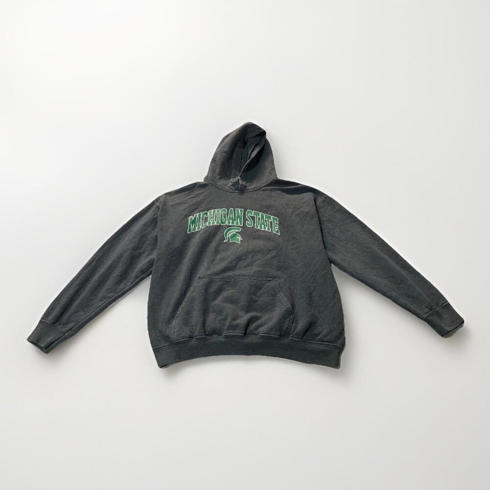 Vintage Gildan Michigan State Spartans Gray Hoodie Men's Large